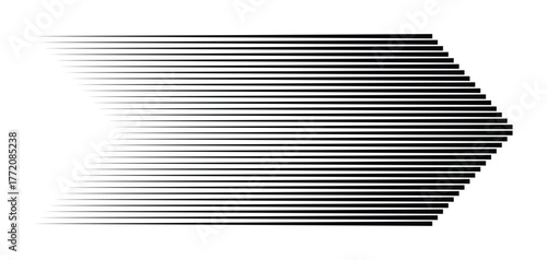 Abstract Horizontal Speed Line Arrow for Fast Motion and Acceleration Concepts