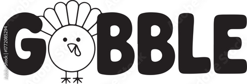 Cute cartoon turkey with 