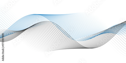 abstract creative black blue wave line background. blend line design for the banner, poster, cover.