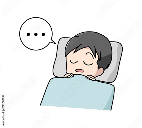 睡眠時無呼吸症候群の男性のイラスト