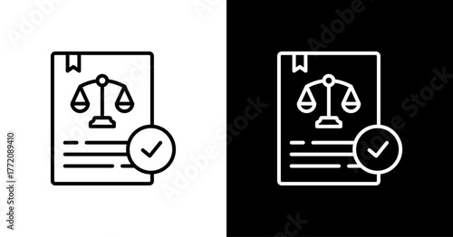 Legal Process White Icon Set Design