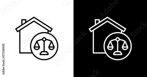 Law Firm White Icon Set Design