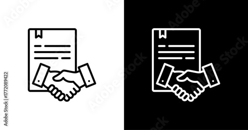 Legal Agreement White Icon Set Design