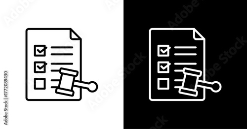 Legal Compliance White Icon Set Design