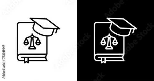Legal Education White Icon Set Design