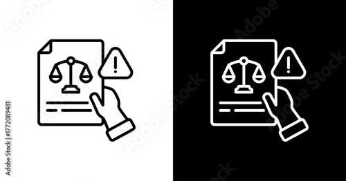 Legal Notice White Icon Set Design