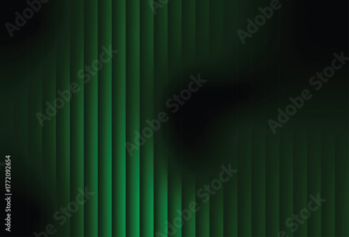 Abstract dark green vertical stripes with subtle light effects and a blurred dark center creating a mysterious and modern background