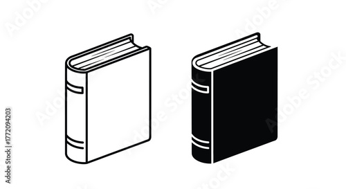 Two identical book illustrations, one with a white cover and the other with a black cover, side by side.