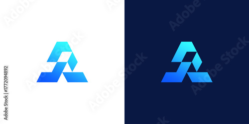 initial letter A simple monogram logo design vector illustration	