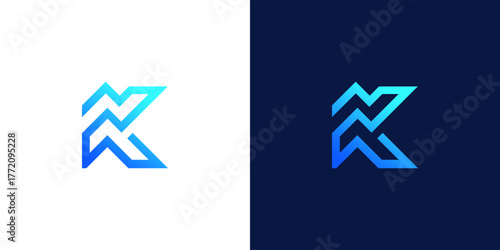 letter k abstract monogram logo vector design	