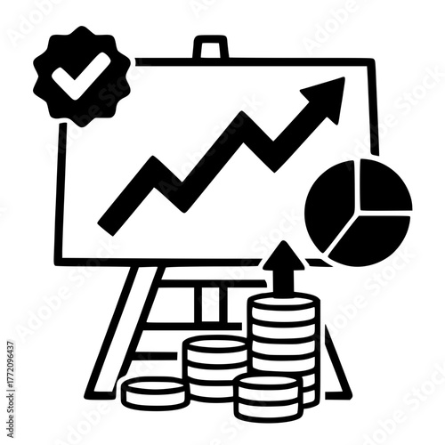 Financial Growth and Profit Concept, Rising Business Graph and Market Success