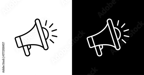 Bullhorn White Icon Set Design
