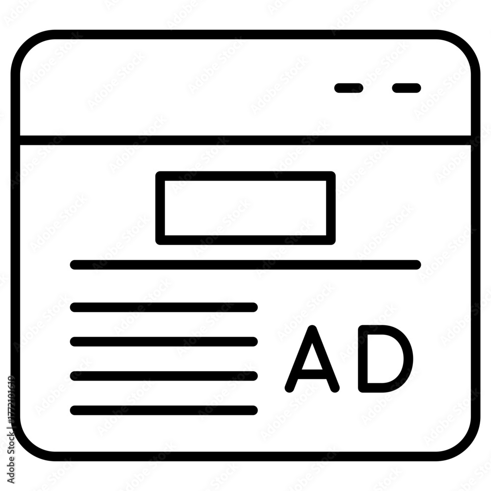 Obraz premium Ad Placement Outline Icon