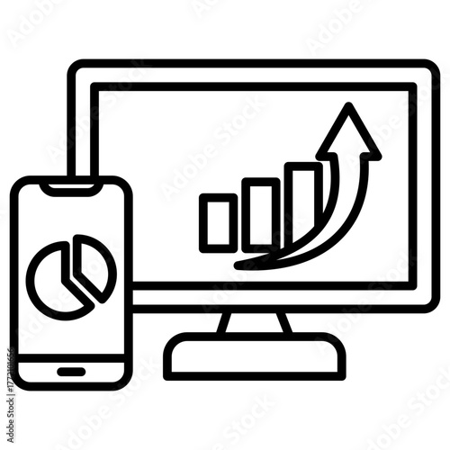 Website Analytics Outline Icon