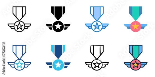Enlisted icon set multiple style collection 
