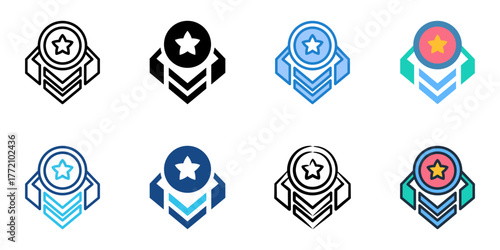 Rank icon set multiple style collection 
