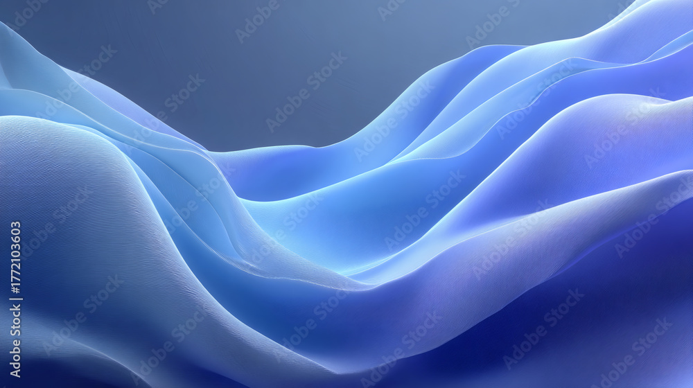 Obraz premium Smooth and Flowing Blue and White Abstract Waves