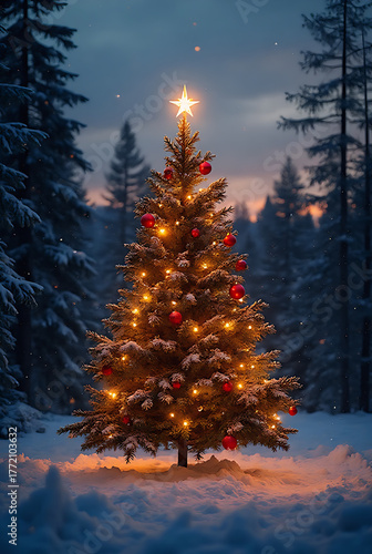 christmas tree in the night