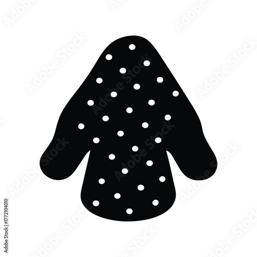 Abstract black silhouette of a polka dot prickly pear cactus pad, isolated vector icon design. AI 10 