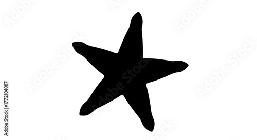 Simple black hand drawn star shape isolated on white background