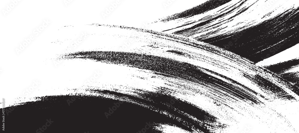 Fototapeta premium Abstract style black grange ink and brushes design Vector black ink brush strokes background painted by brush design elements Vector grunge brush strokes texture rough black scratches for wallpaper, 