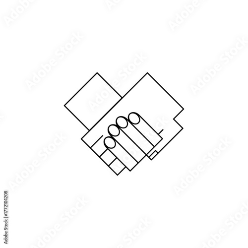 つないだ手のシンプルなアイコン