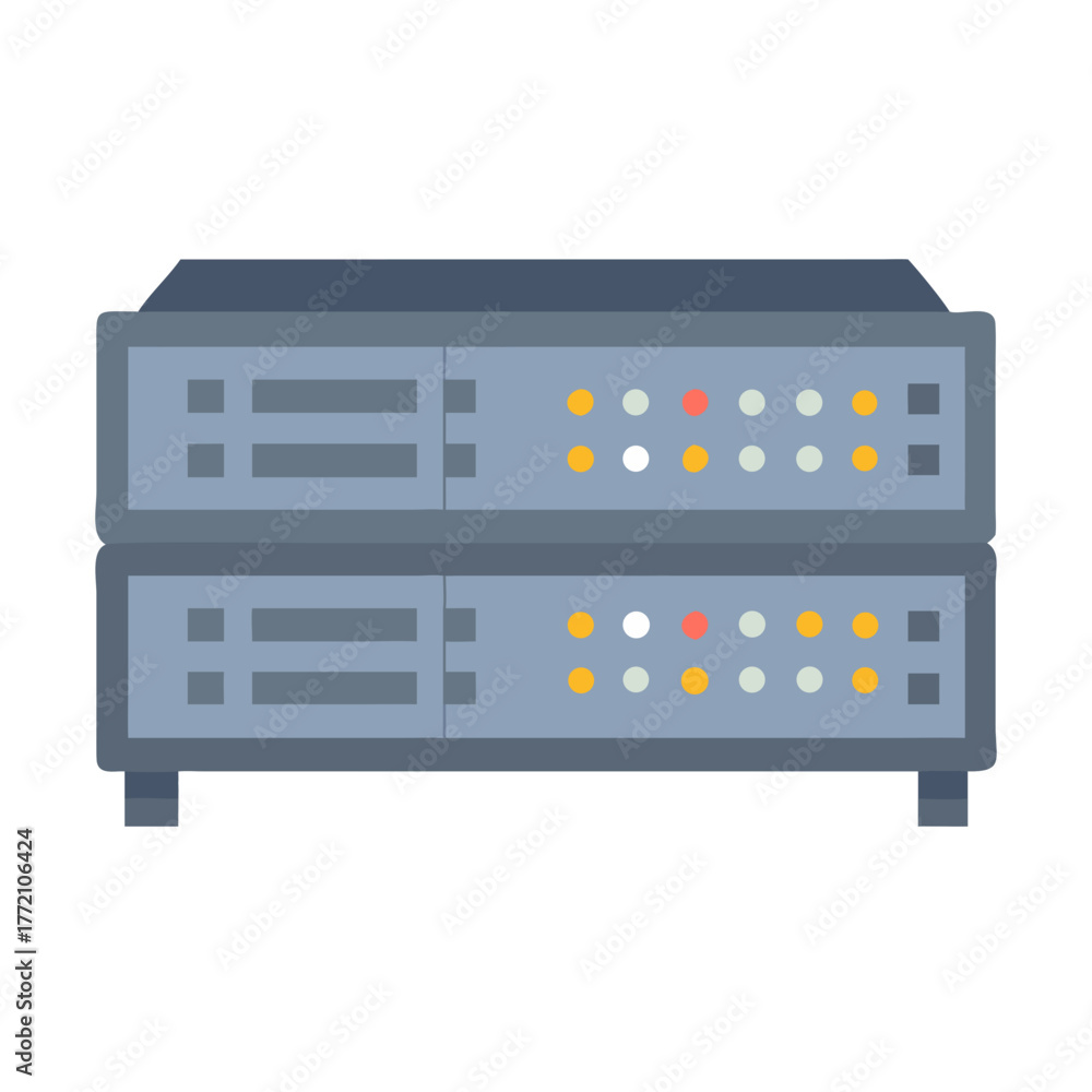Fototapeta premium Flat illustration of server rack for business networking concept