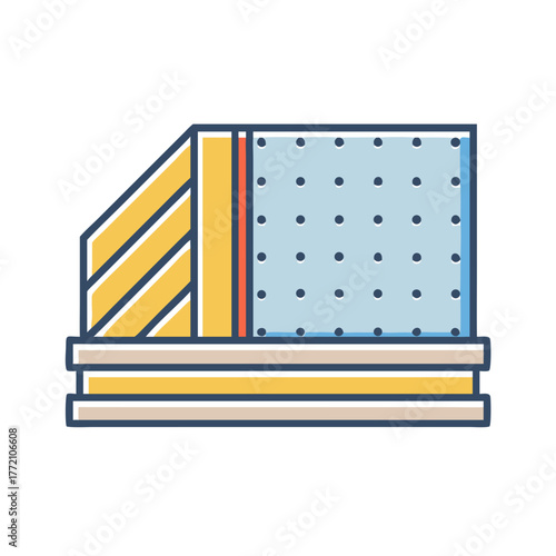 Construction Layers Flat Icon Illustrating Building Materials and Insulation