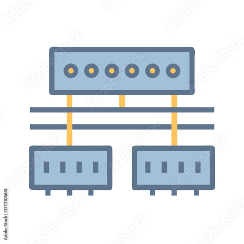 Schematic diagram of electrical circuit element with terminals