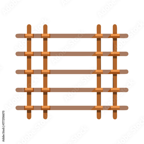 Wooden trellis abstract background illustration on black backdrop