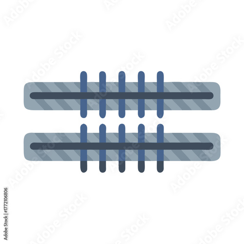 Abstract grey fence illustration against a dark black background