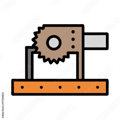 Abstract mechanical device design with simple geometrical forms
