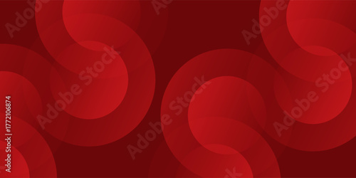 Abstract red circles on marron burgundy color background.  Modern circle concept. Dynamic shapes comoposition. Vector illustration.