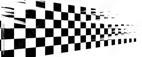 Black and white checkered rectangular frame. Square racing checkerboard pattern. Chessboard geometric pattern. Rally checkerboard pattern. Finish racing frame. Vector illustration on white background