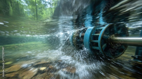 Water turbine in a stream