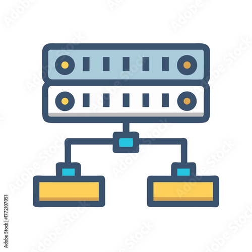 Network server vector illustration for technology and data storage