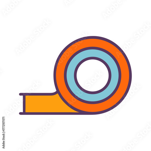 Free Download Roll of tape illustration with rounded square end design - GFXLoad