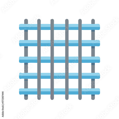 Stylized metal bars or prison bars flat illustration design