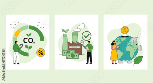 Environmental protection and carbon footprint reduction concept, ecofriendly industry and global sustainability