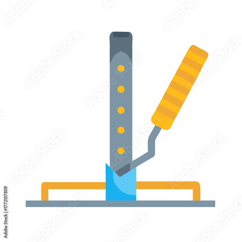 Flat illustration of a rivet tool on black background