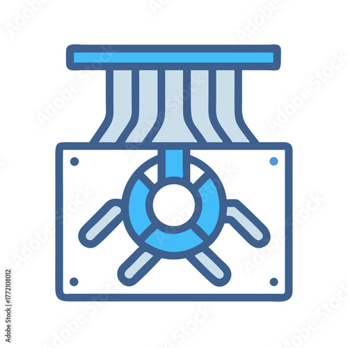 Cryptocurrency mining hardware vector illustration on black background