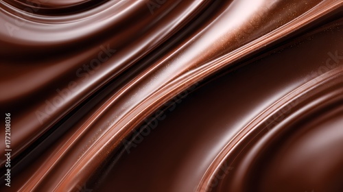 Wallpaper Mural Rich, glossy waves of molten dark cocoa substance create an abstract background texture Torontodigital.ca