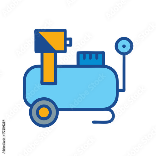 Illustration of air compressor for garage or workshop usage