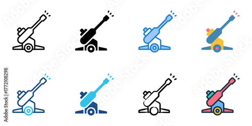 Artillery icon set multiple style collection 
