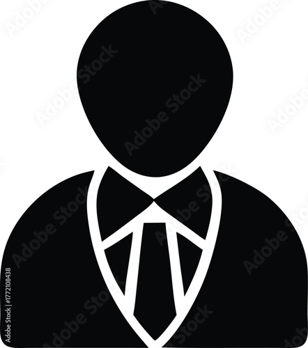 Silhouette of a Businessman in Formal Attire Ideal for Business and Corporate Design