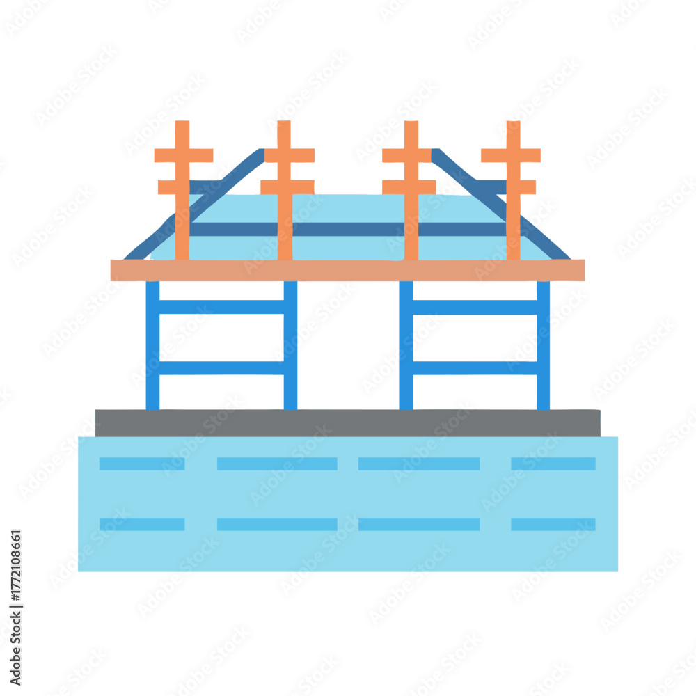 Obraz premium Abstract depiction of water structure in flat vector art