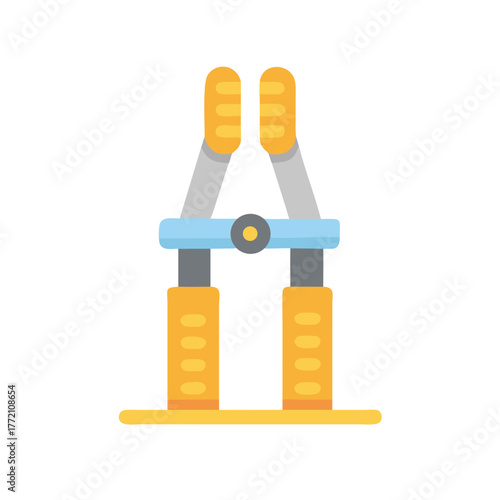 Hand Gripper flat design icon for exercise strengthening grip
