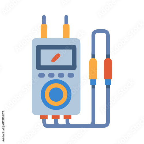 Isolated vector multimeter graphic on black background for engineering