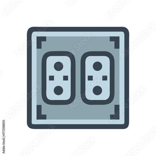 Dual electrical outlet icon for power supply needs