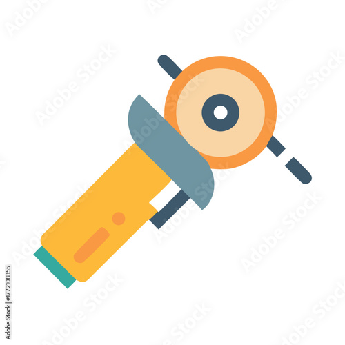 Flat vector illustration of an angle grinder tool